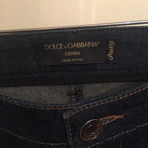 Jeans Dark Wash Luxury Brand Authentic Dolce Gabbana Low Rise Crop Jeans